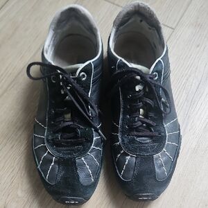 Diesel Black Leather Casual Sneaker Footwear Size 8.5 / 39